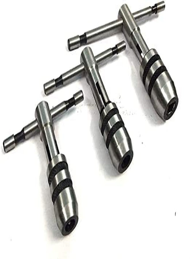 BUYOHLIC T-Handle T Type Tap Wrench Set of 3 Pieces Solid Collet Jaws (1/16" to 5/32", 1/8" to 1/4" & 1/4" to 1/2" INCH) - Image 1